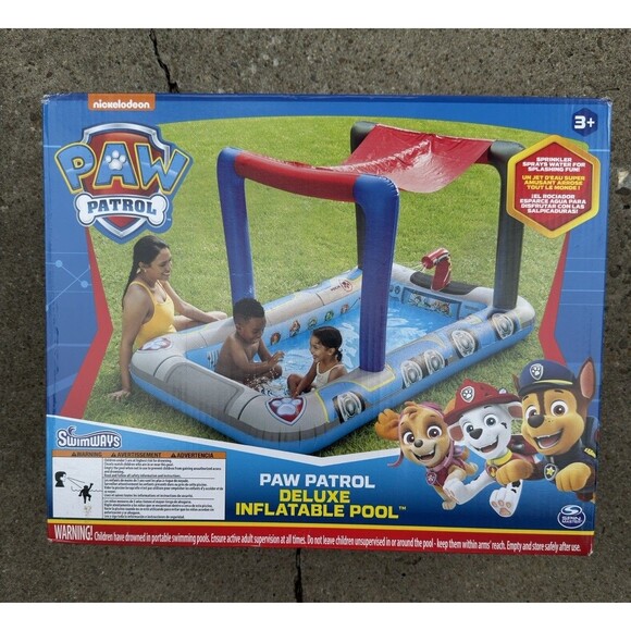 New SwimWays Paw Patrol Pool Patroller Deluxe Inflatable Pool - Picture 2 of 6